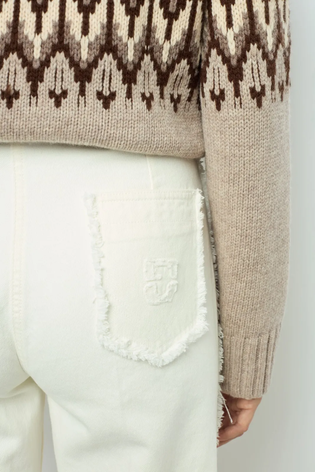 Hot Geometric wool sweater - JANINA Trousers