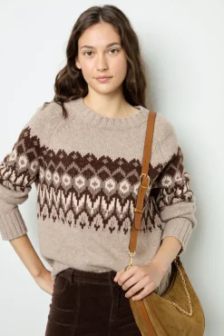 Best Geometric wool sweater - JANINA Knitwear