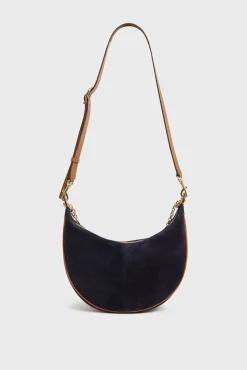 New Half-moon bag in suede leather - LE SUZANNE Shoulder Bags