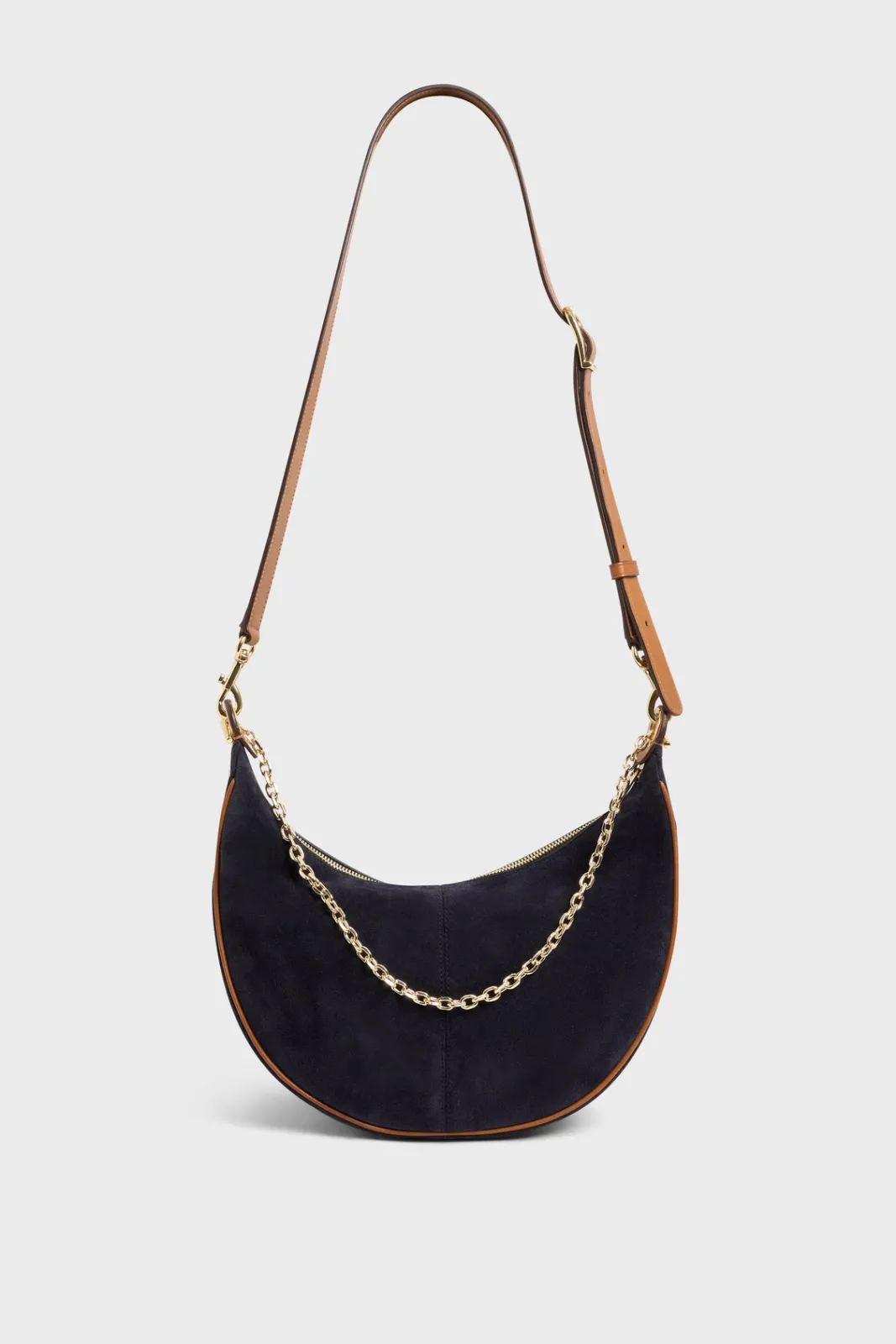 New Half-moon bag in suede leather - LE SUZANNE Shoulder Bags
