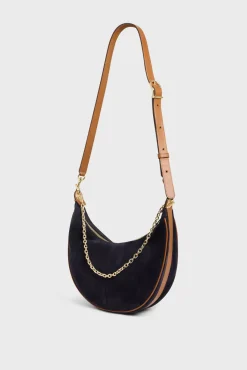 New Half-moon bag in suede leather - LE SUZANNE Shoulder Bags