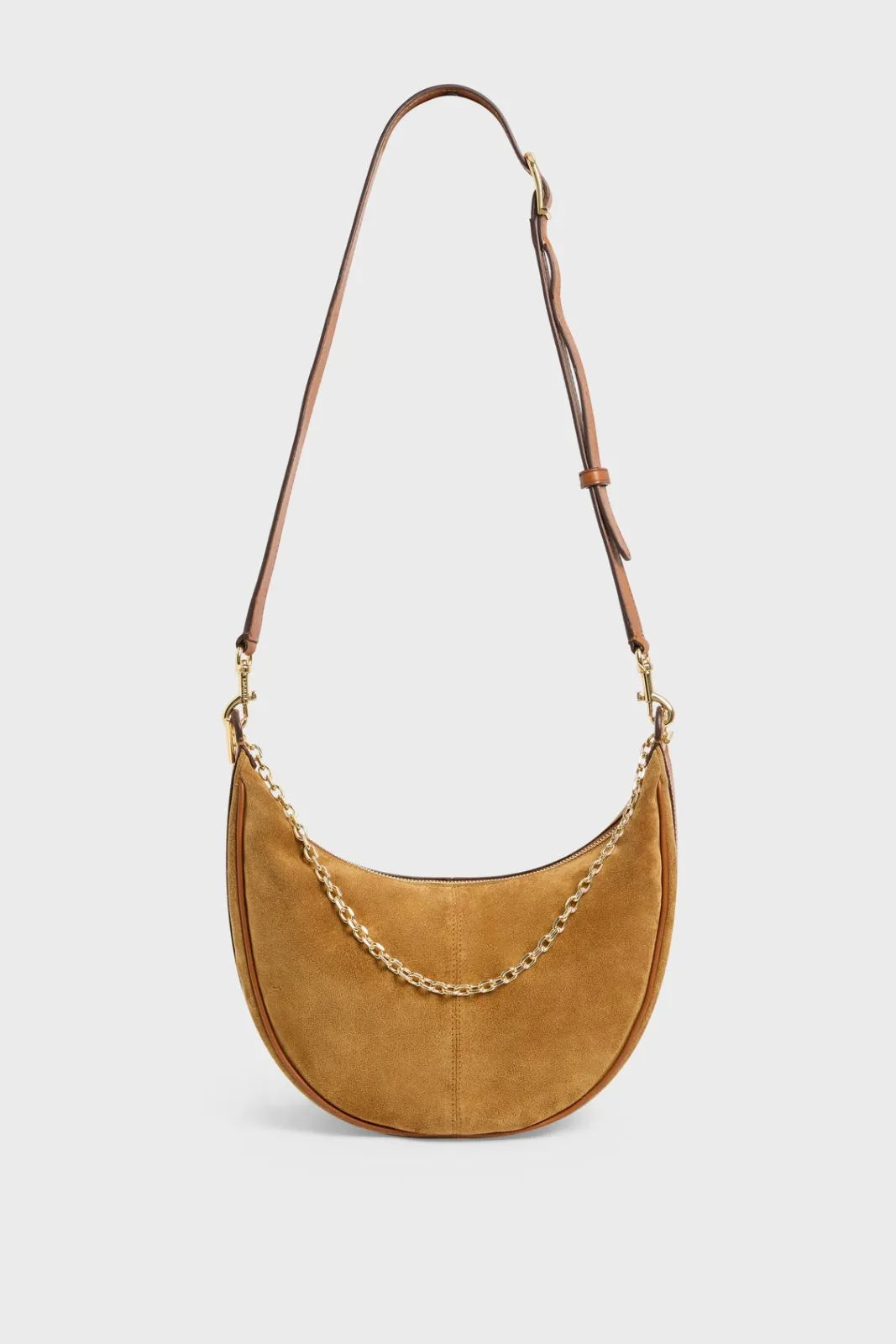 Clearance Half-moon bag in suede leather - LE SUZANNE Shoulder Bags