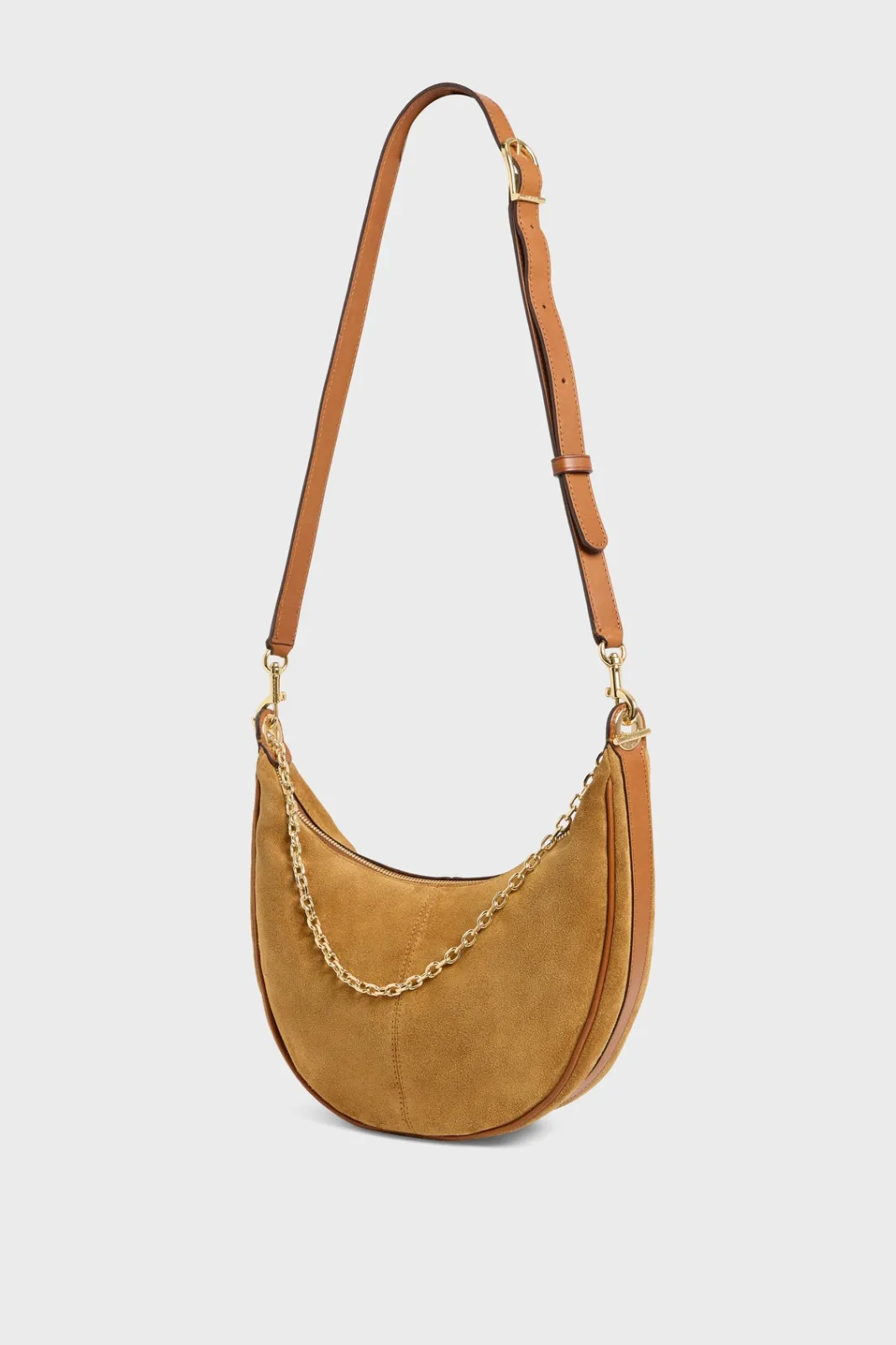 Clearance Half-moon bag in suede leather - LE SUZANNE Shoulder Bags
