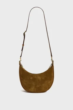 Best Half-moon bag in suede leather - LE SUZANNE Shoulder Bags