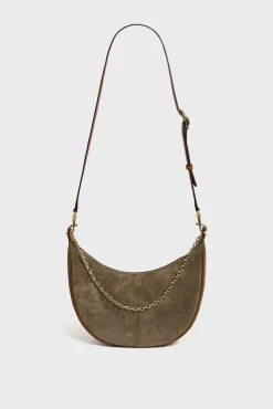 Best Half-moon bag in suede leather - LE SUZANNE Shoulder Bags