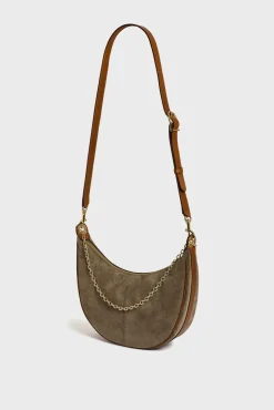 Best Half-moon bag in suede leather - LE SUZANNE Shoulder Bags