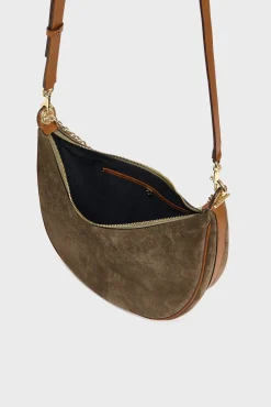Best Half-moon bag in suede leather - LE SUZANNE Shoulder Bags