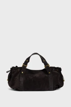 Fashion Handbag in suede leather - 24H The Iconic 24H|Handbag