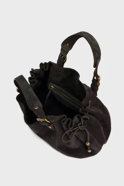 Fashion Handbag in suede leather - 24H The Iconic 24H|Handbag