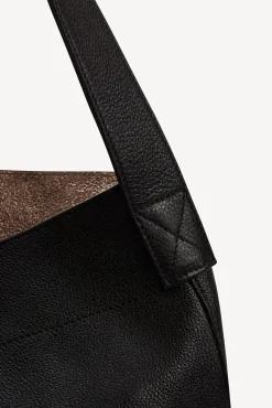 Outlet Hobo bag in grainy leather metallic inside - LADY Handbag