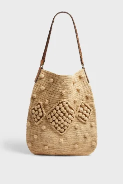 Outlet Hobo Bag in raffia - JOSIE Handbag