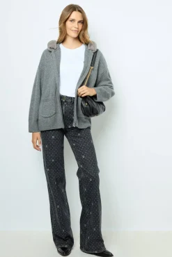 Clearance Hooded cashmere cardigan - JOSSELINE Knitwear