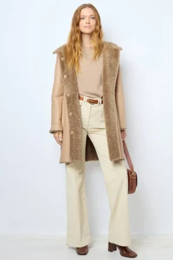 Sale Hooded shearling straight coat - LELIE Leather & Pelts