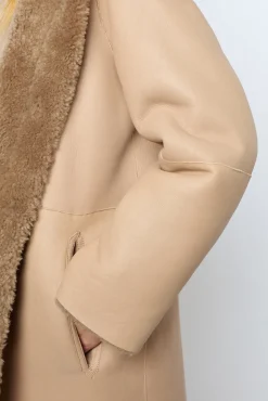 Sale Hooded shearling straight coat - LELIE Leather & Pelts