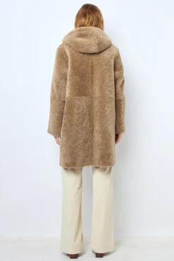 Sale Hooded shearling straight coat - LELIE Leather & Pelts