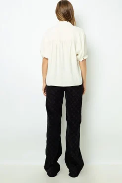 Discount Jacquard blouse with ruffles - BEATRICE Shirts & Blouses