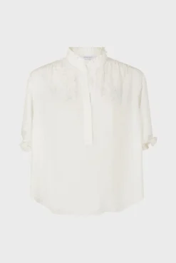 Discount Jacquard blouse with ruffles - BEATRICE Shirts & Blouses