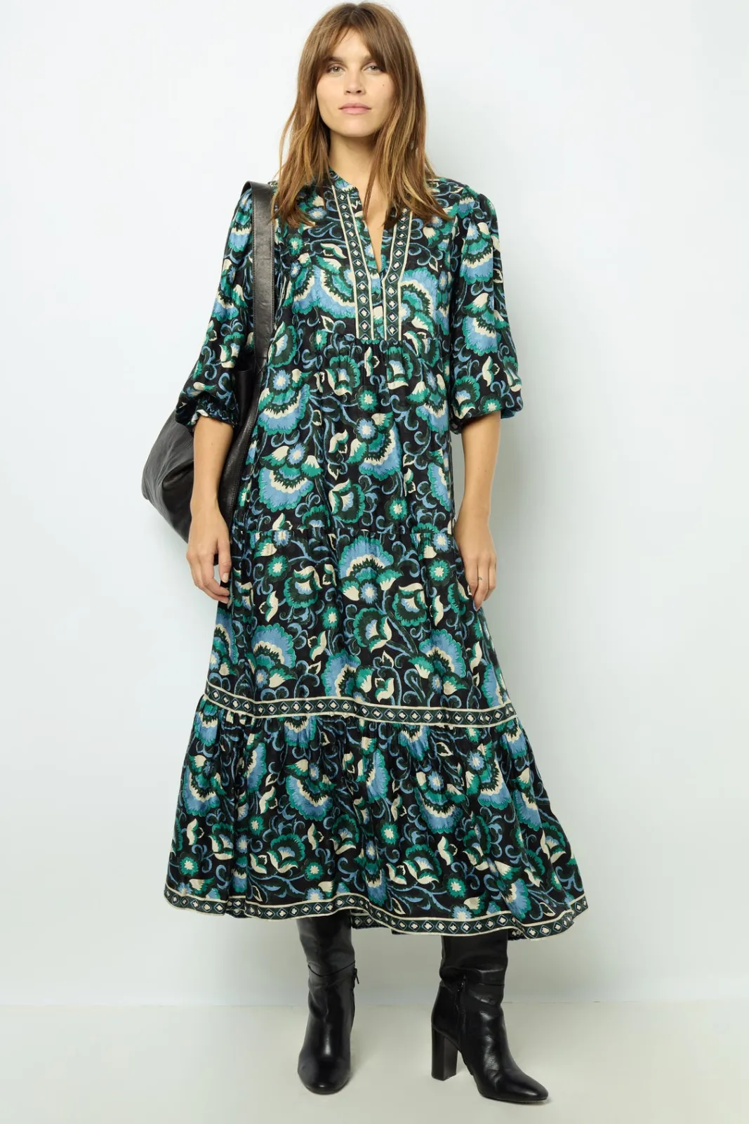 Sale Jacquard print midi dress - SANDA Dresses