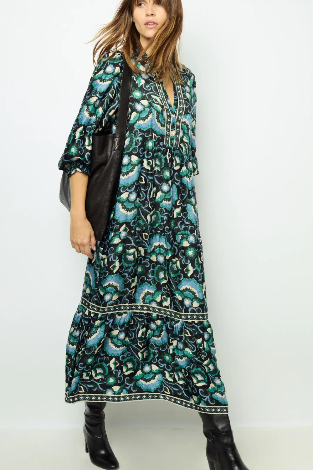 Sale Jacquard print midi dress - SANDA Dresses