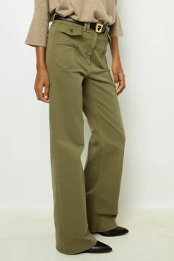 Online Khaki flared jeans - ANNA Trousers