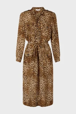 Sale Leopard Print Maxi Dress with Lace-Up Detail - SIRENA Dresses