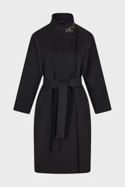 New Long coat with belt and stand up collar - LOU Coats