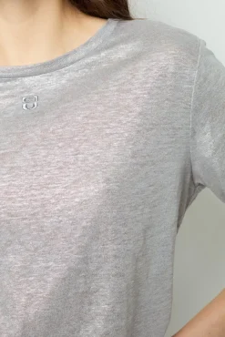 New Metallic-finish short sleeves T-shirt - AIDA Tops & T-Shirts