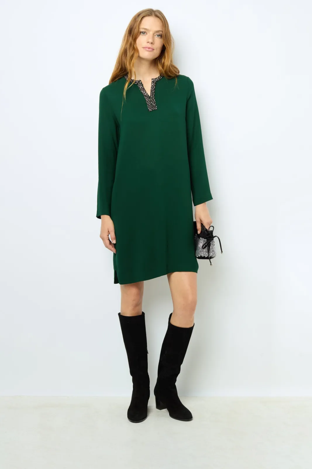 Sale Mini dress with jewel collar - STERNA Dresses