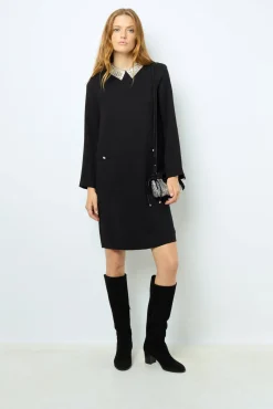 Clearance Mini dress with jewel shirt collar - SYLVINE Dresses