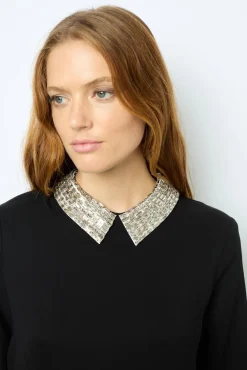 Clearance Mini dress with jewel shirt collar - SYLVINE Dresses