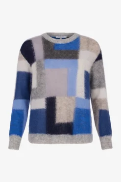 Online Mohair color block sweater - JANYCE Knitwear