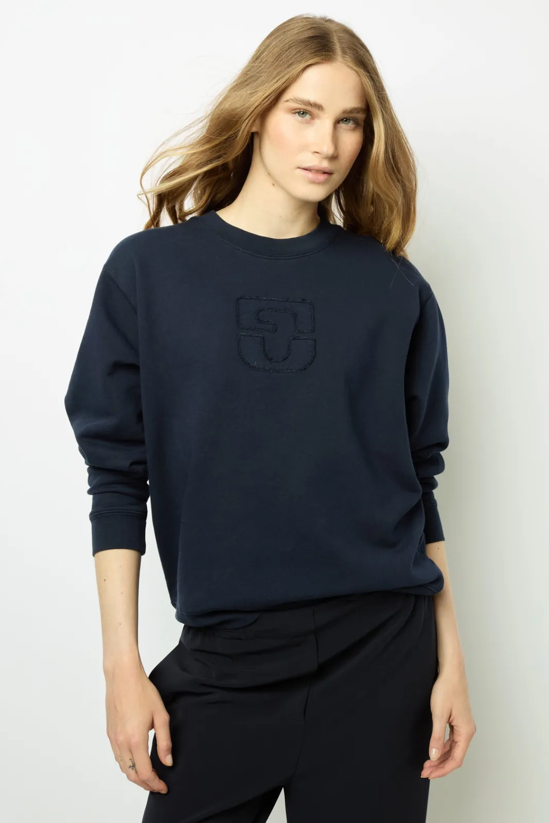 Online Navy blue logo sweatshirt - ADRIENNE Tops & T-Shirts