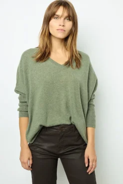 New Oversized Khaki cashmere sweater - JOURDAN Knitwear