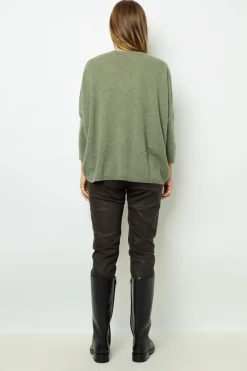 New Oversized Khaki cashmere sweater - JOURDAN Knitwear