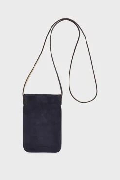 Hot Phoneholder in suede leather metallic inside - LADYPHONE Shoulder Bags|Leather Goods