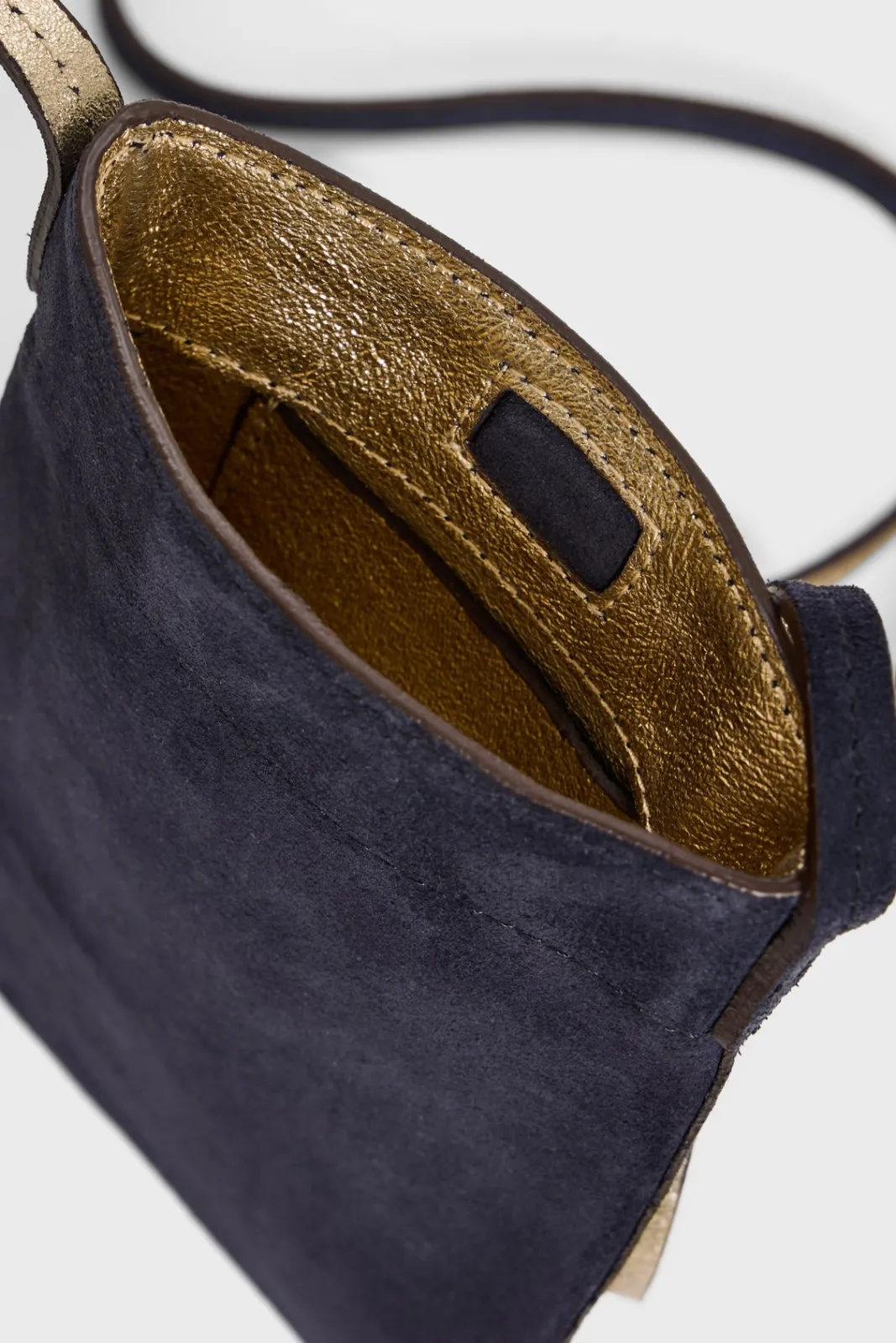 Hot Phoneholder in suede leather metallic inside - LADYPHONE Shoulder Bags|Leather Goods