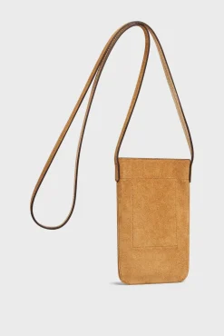 Fashion Phoneholder in suede leather metallic inside -LADYPHONE Shoulder Bags|Leather Goods