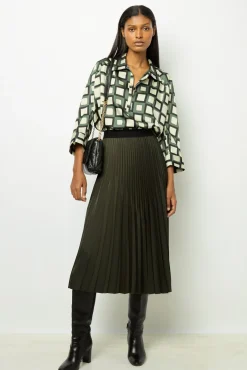 Discount Plain pleated midi skirt - CHARLENE Skirts