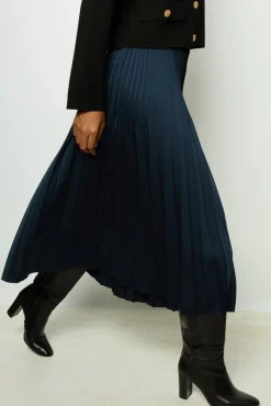 Outlet Plain pleated midi skirt - CHARLENE Skirts