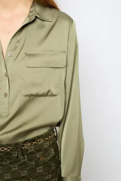 Outlet Plain satin blouse - BRIGITTE Shirts & Blouses