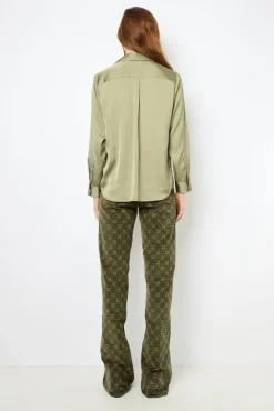 Outlet Plain satin blouse - BRIGITTE Shirts & Blouses