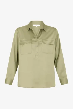 Outlet Plain satin blouse - BRIGITTE Shirts & Blouses