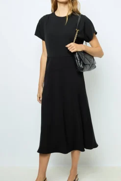 Best Plain waisted midi dress - SERGINA Dresses