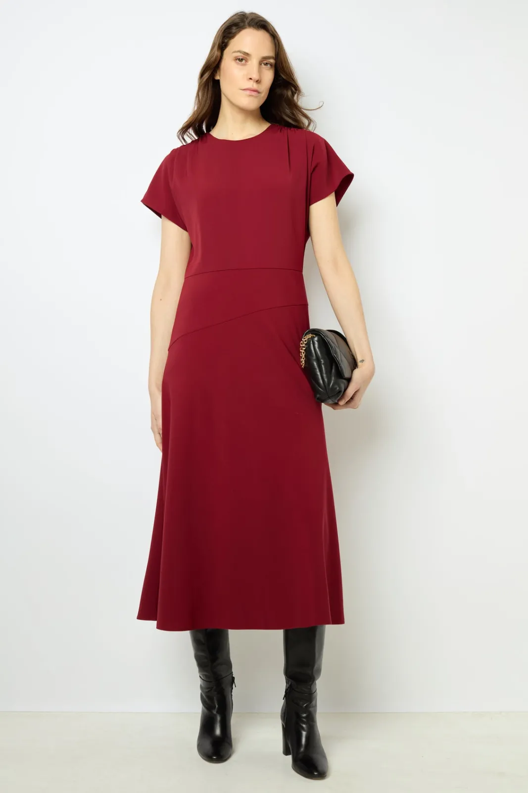 New Plain waisted midi dress - SERGINA Dresses
