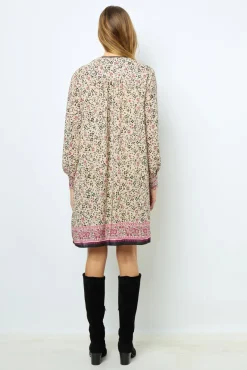 Discount Printed V-neck straight dress - SALINE Dresses