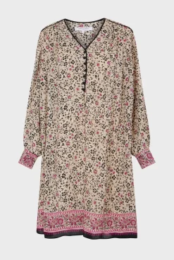 Discount Printed V-neck straight dress - SALINE Dresses