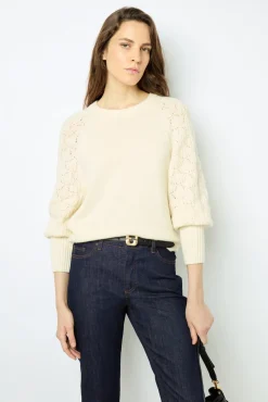 New Pullover with openwork sleeves - JOELYNE Knitwear
