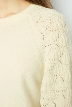 New Pullover with openwork sleeves - JOELYNE Knitwear