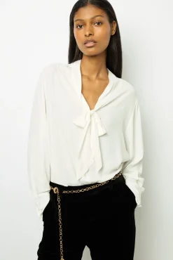Outlet Pussy-bow collar blouse Shirts & Blouses