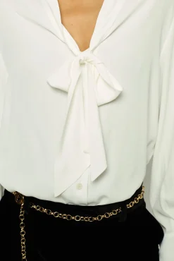 Outlet Pussy-bow collar blouse Shirts & Blouses